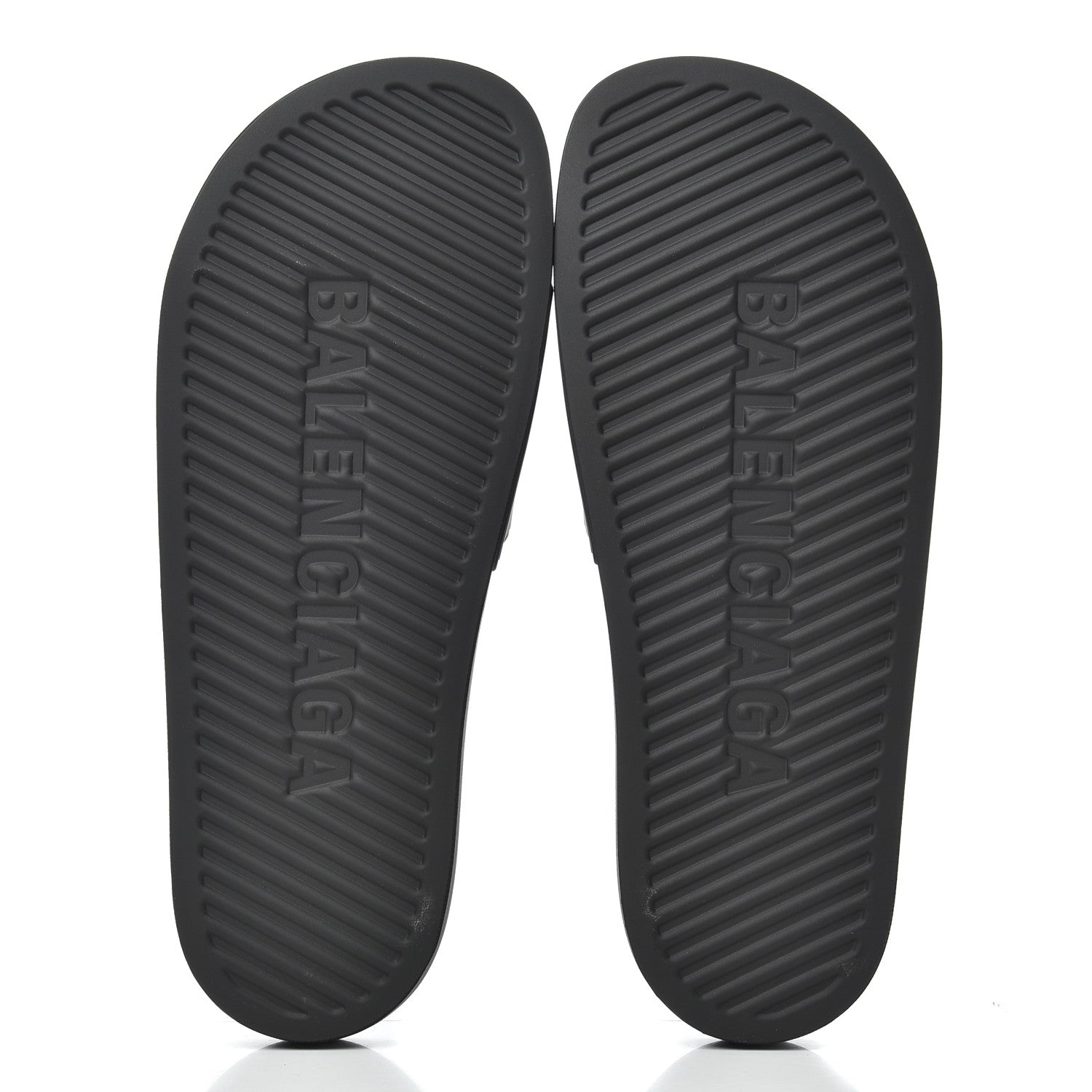 Balenciaga PVC Logo Mens Pool Slide Sandals 42 Black White 5 of 9
