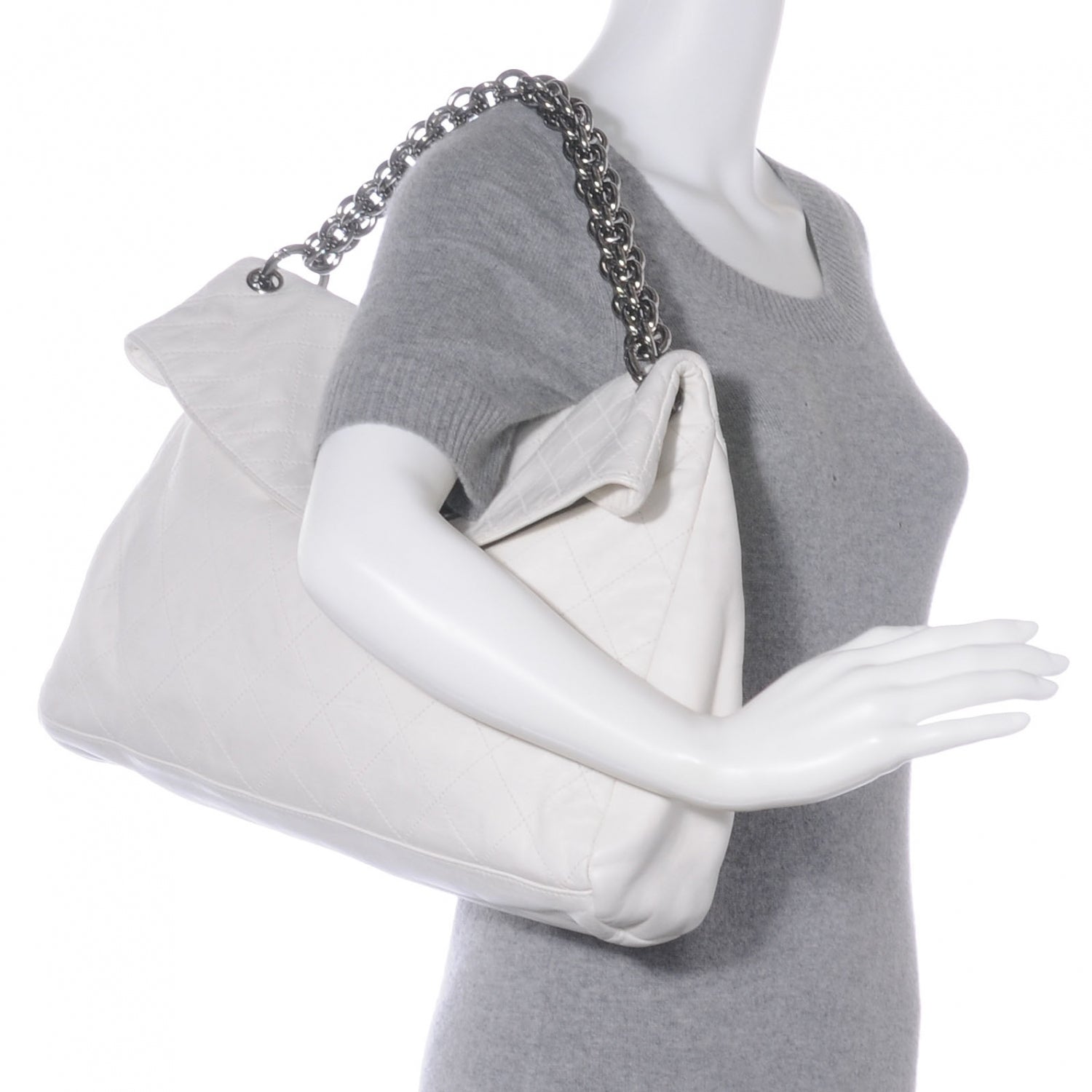Chanel Lambskin New Lock Flap White 2 of 8