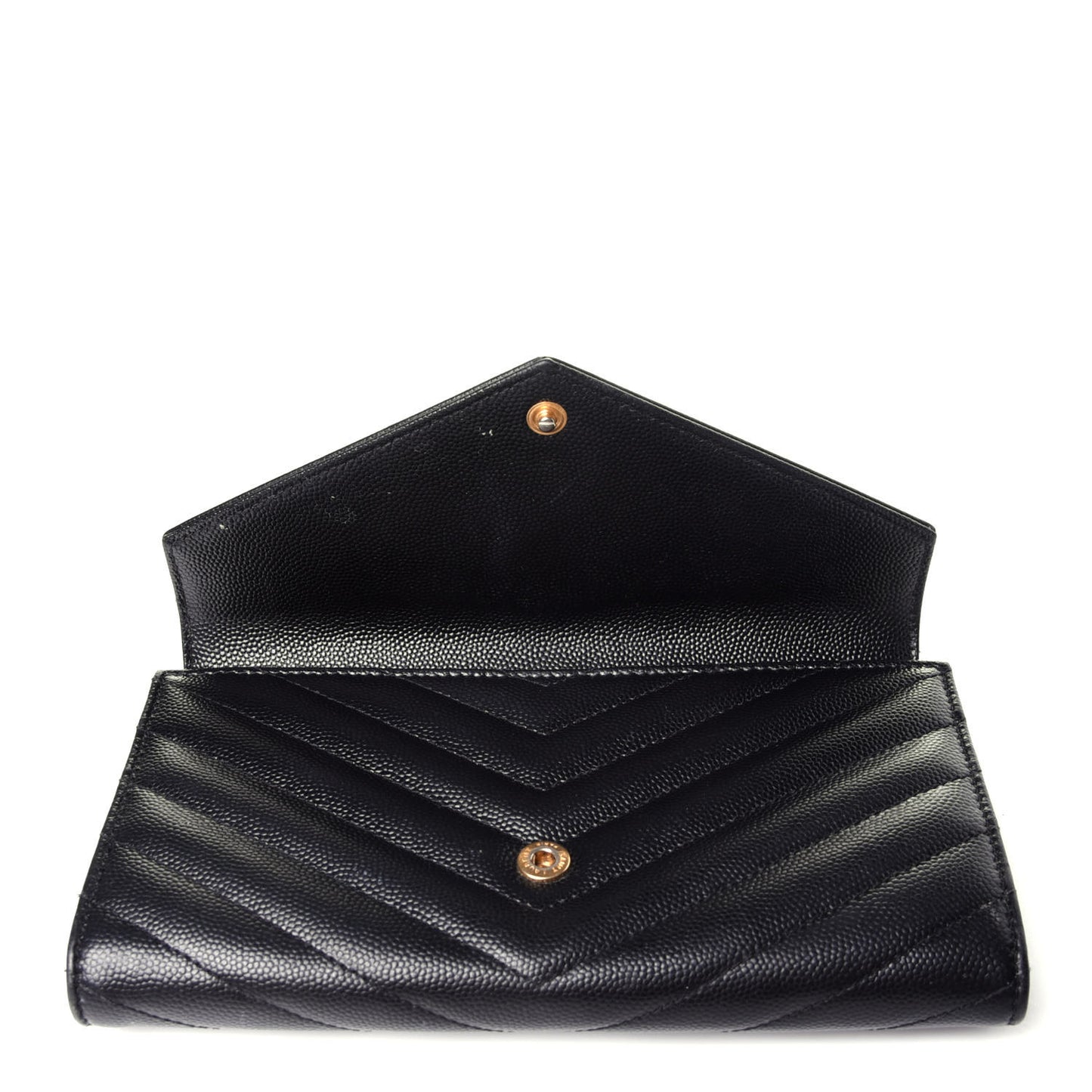Grain De Poudre Matelasse Chevron Monogram Flap Wallet Black