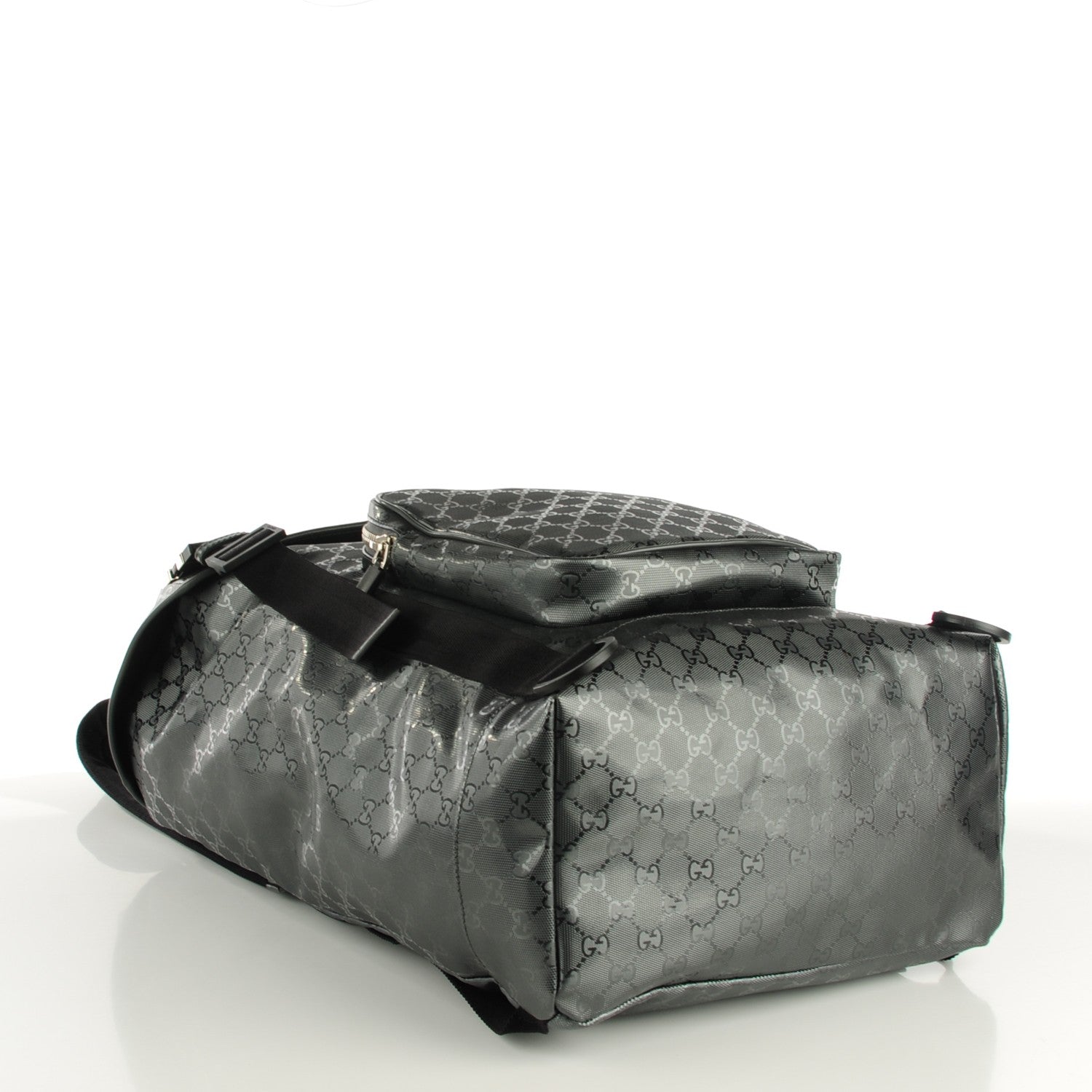 Gucci Imprime Monogram Interlocking G Double Buckle Backpack Platinum Grey 4 of 7
