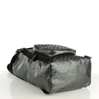 Gucci Imprime Monogram Interlocking G Double Buckle Backpack Platinum Grey 4 of 7
