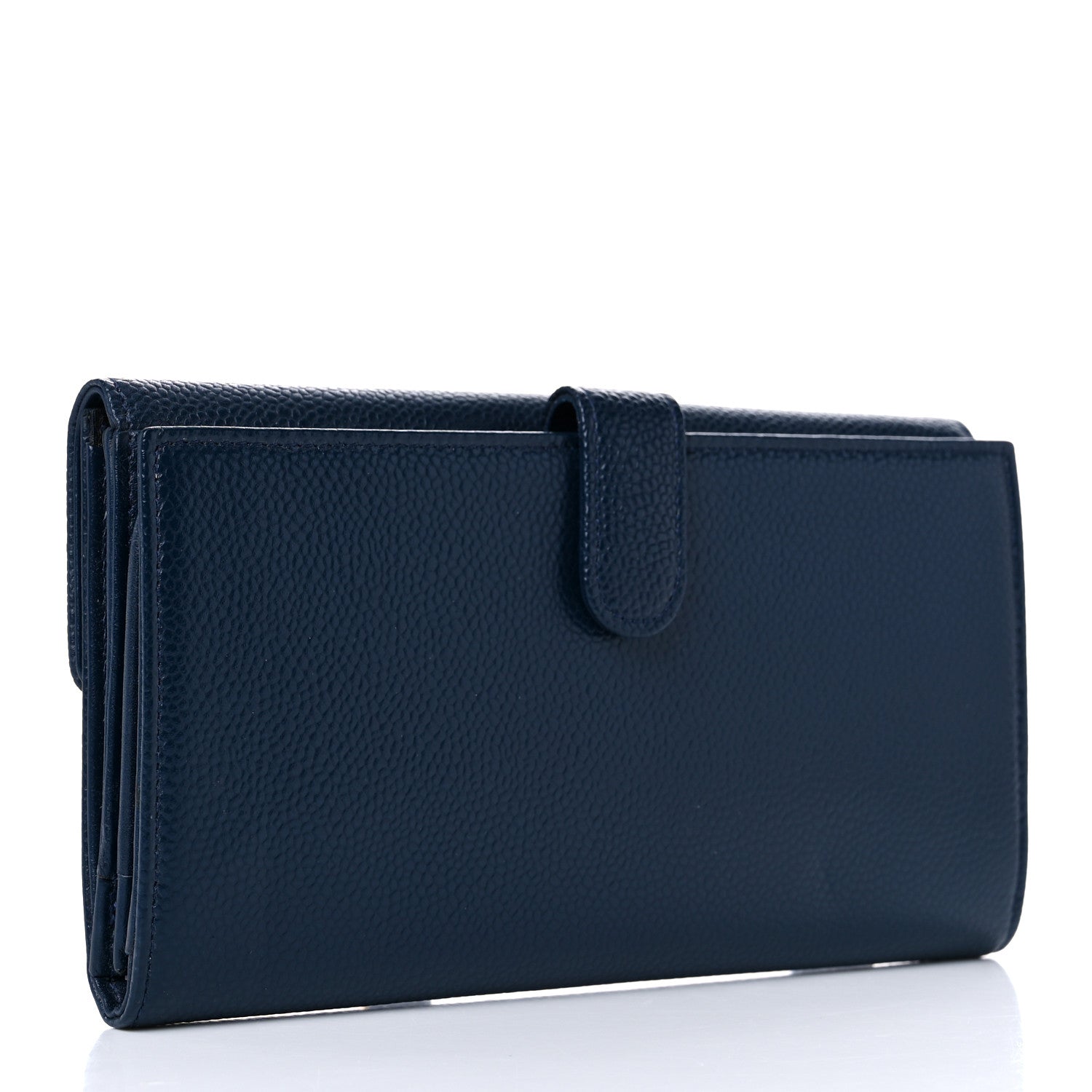 Chanel Caviar Timeless CC French Long Wallet Navy Blue 3 of 10
