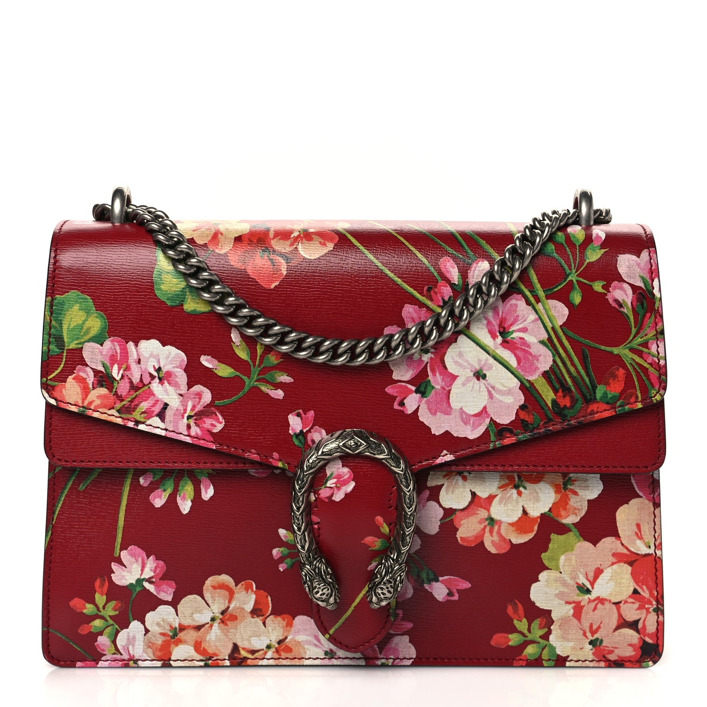 Calfskin Blooms Print Medium Dionysus Shoulder Bag Romantic Cherry Multicolor