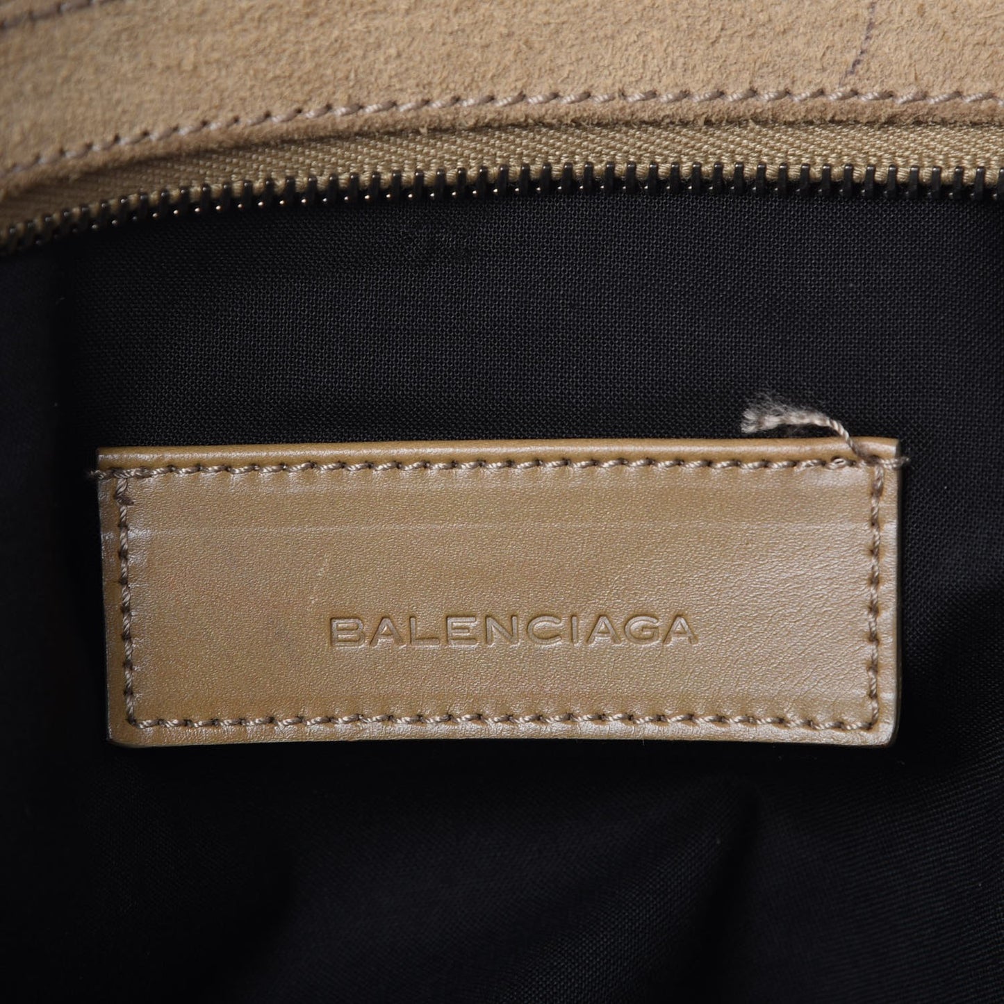 Suede Multi Zip Lariat Bag Beige