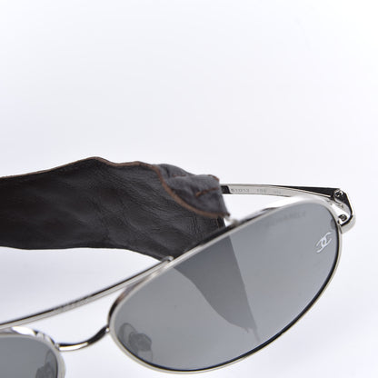Chanel Titanium Lambskin CC Pilot Sunglasses Brown 6 of 8