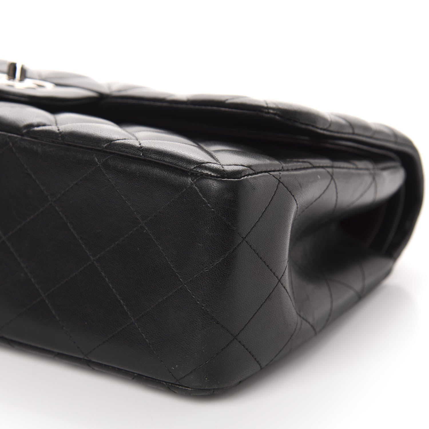 Chanel Lambskin Quilted Jumbo Double Flap Black 7 of 12