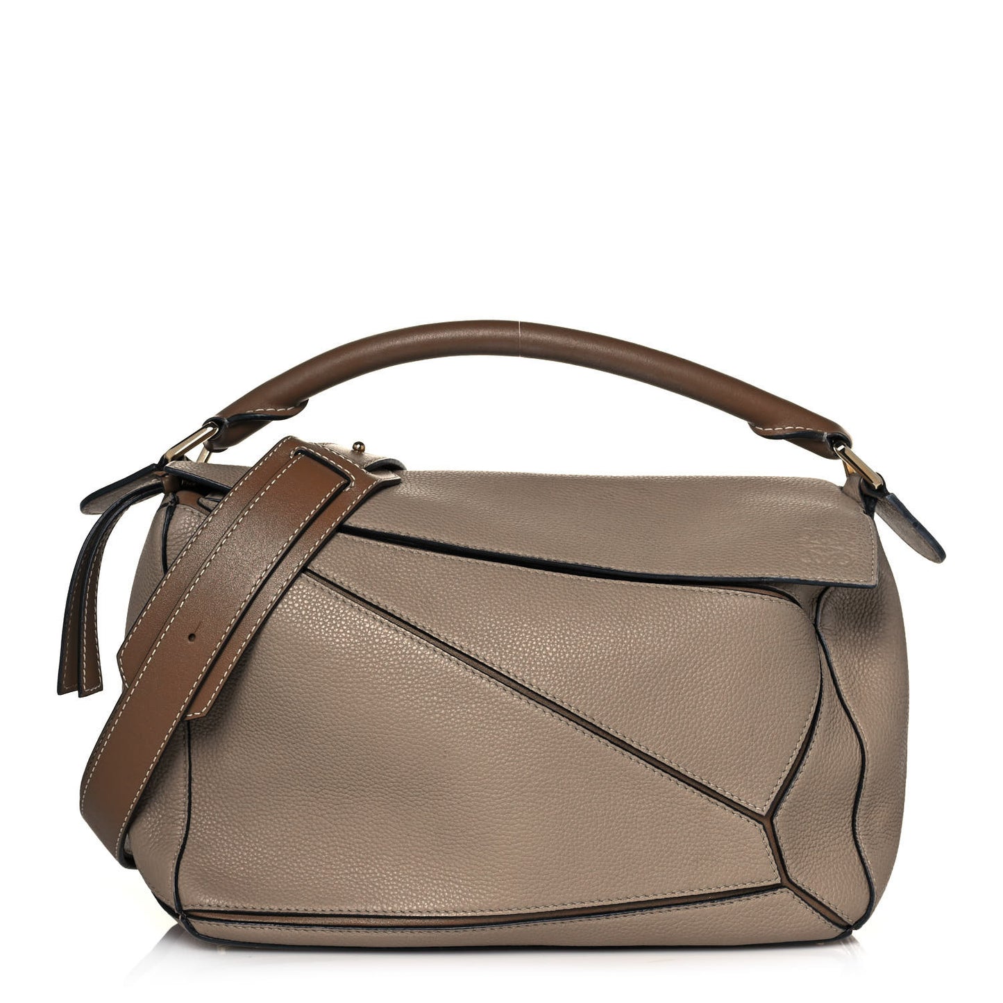 Calfskin Medium Puzzle Bag Sand Mink
