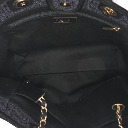 Chanel Lurex Boucle Small Deauville Tote Black 5 of 9
