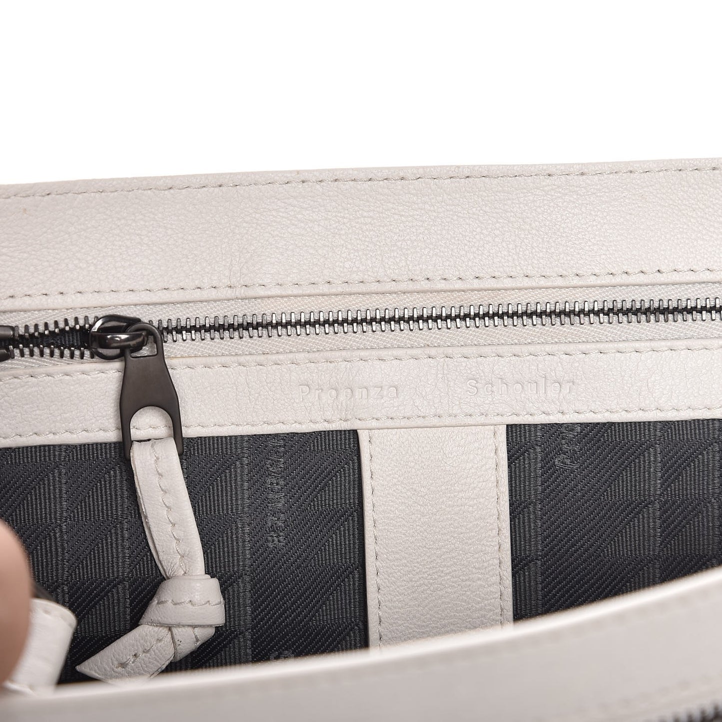 Lambskin Fringe Medium PS1 Satchel White