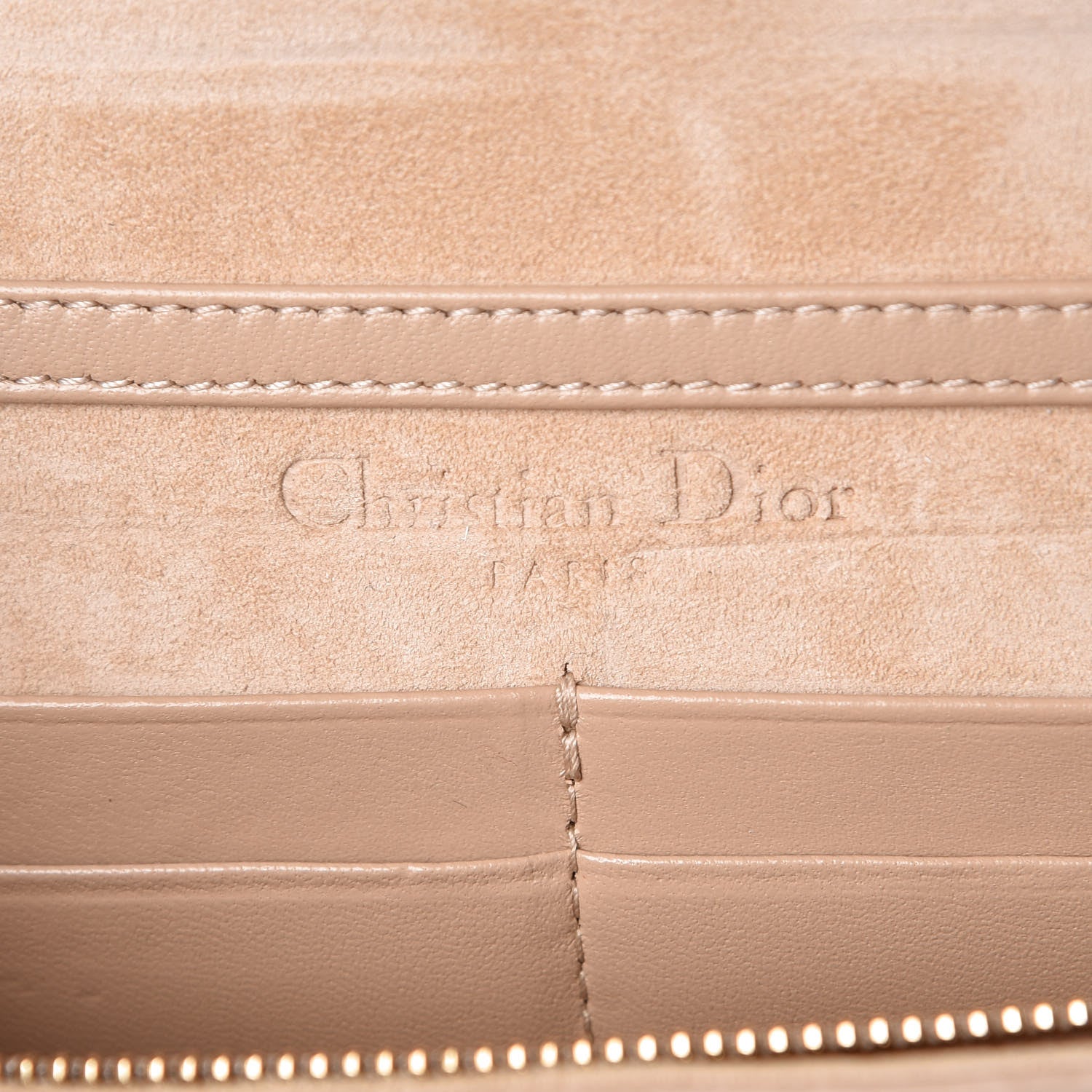 Christian Dior Grained Calfskin Diorama Wallet on Chain Pouch Nude 6 of 9