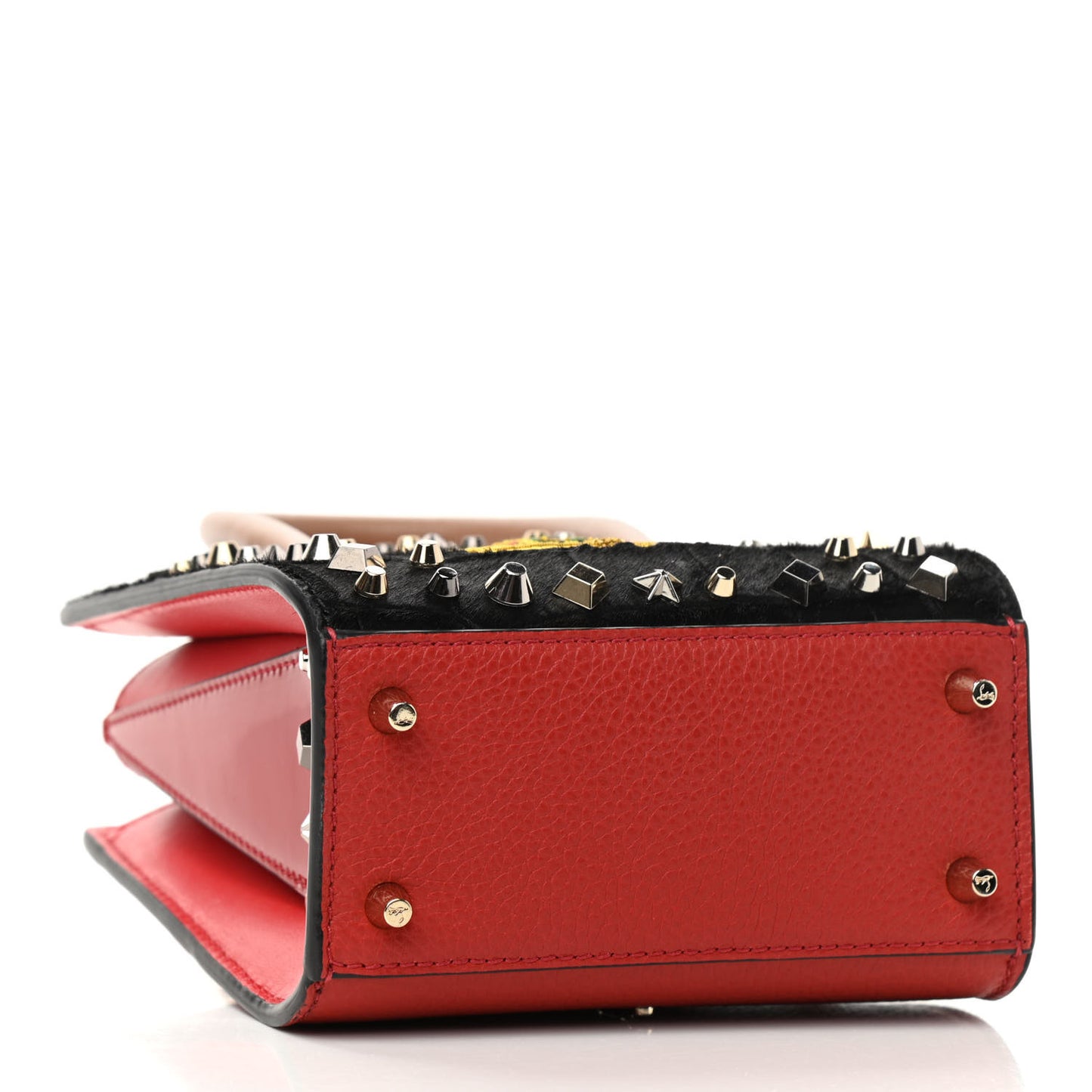 Calf Hair Calfskin Studded Nano Paloma Black