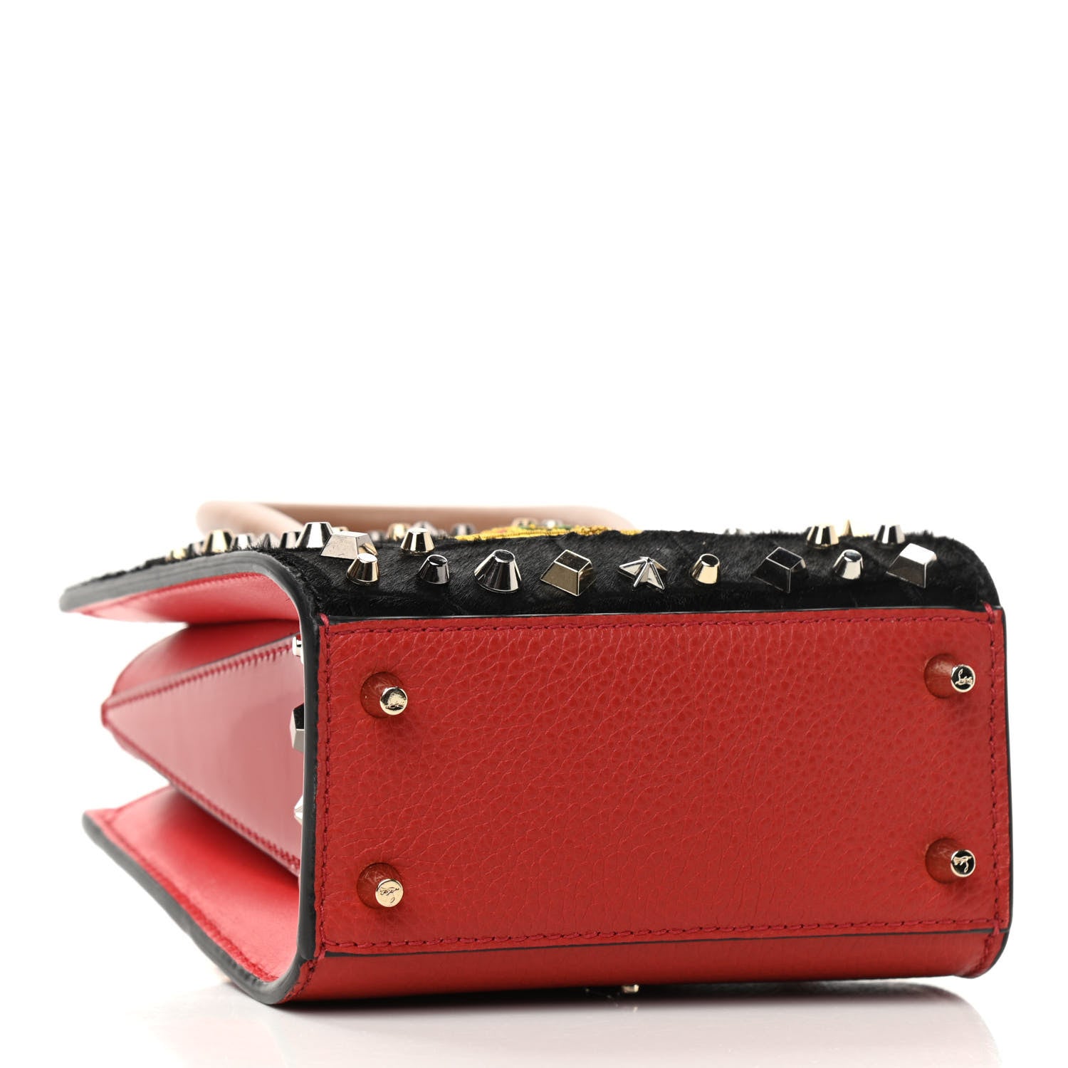 Christian Louboutin Calf Hair Calfskin Studded Nano Paloma Black 4 of 10