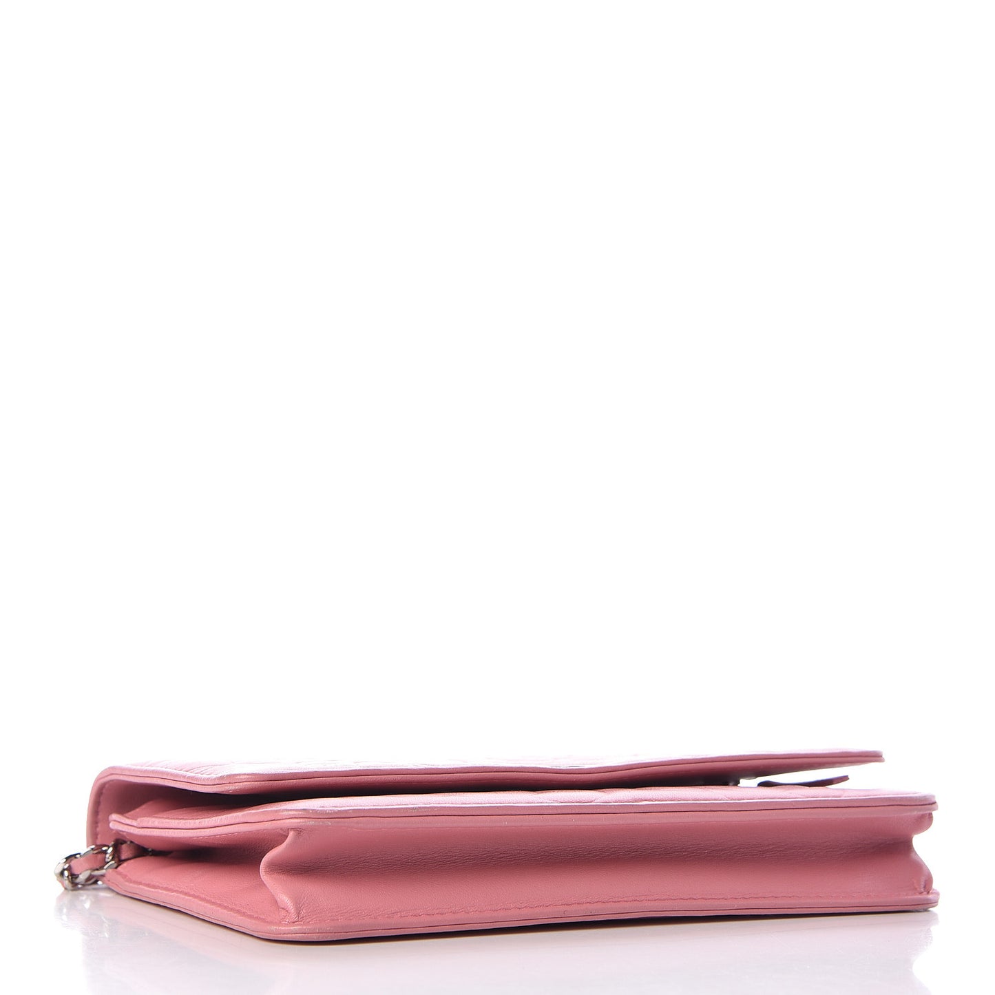 Lambskin Camellia Embossed Wallet On Chain WOC Pink