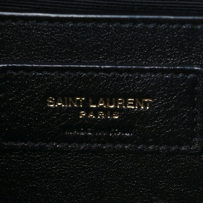 Saint Laurent Grain De Poudre Textured Mixed Matelasse Medium Triquilt Monogram Satchel Fog 7 of 12