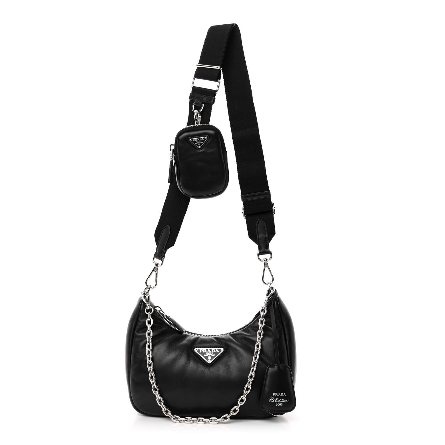 Prada Nappa Soft Padded Re-Edition 2005 Shoulder Bag Black 1 of 10