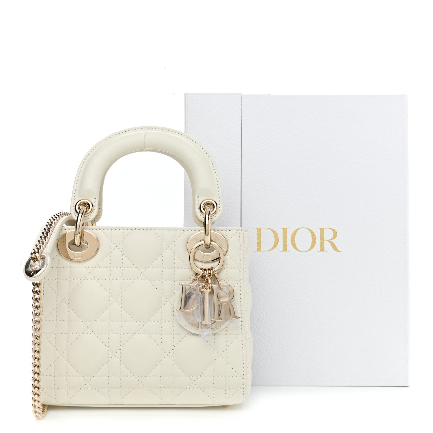 Christian Dior Lambskin Cannage Mini Lady Dior White 12 of 12