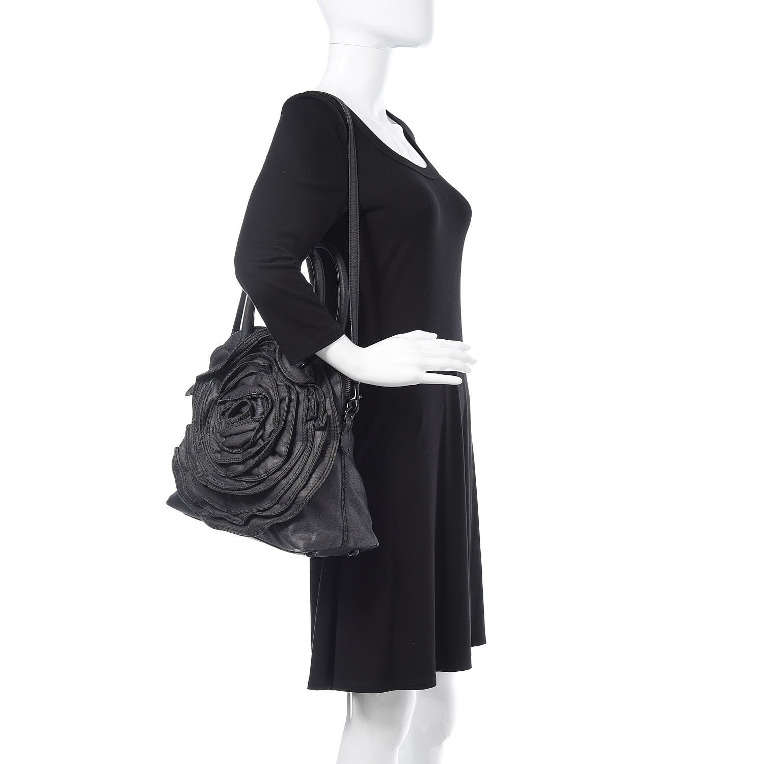 Valentino Garavani Denim Petale Dome Tote Dark Blue 2 of 13