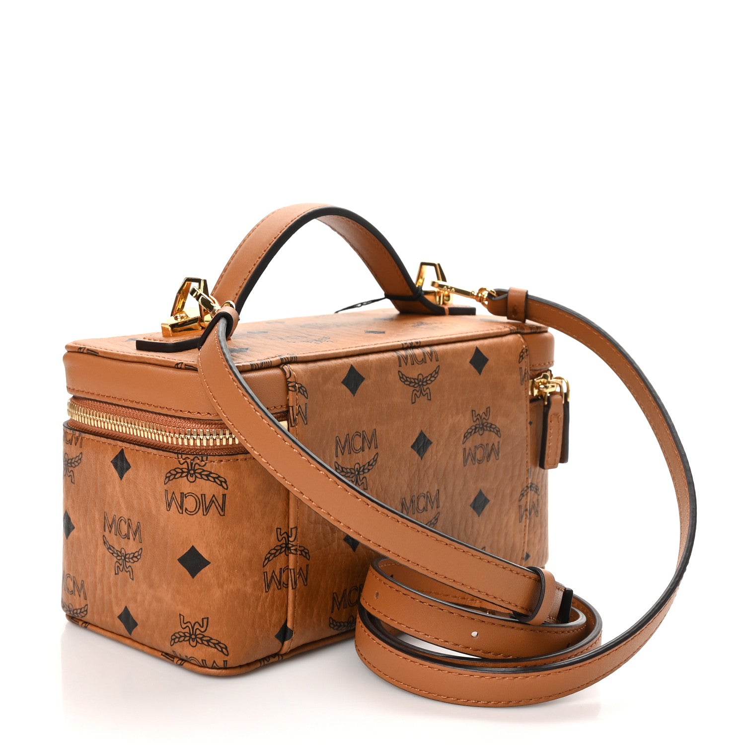 MCM Visetos Vanity Case Cognac 3 of 9