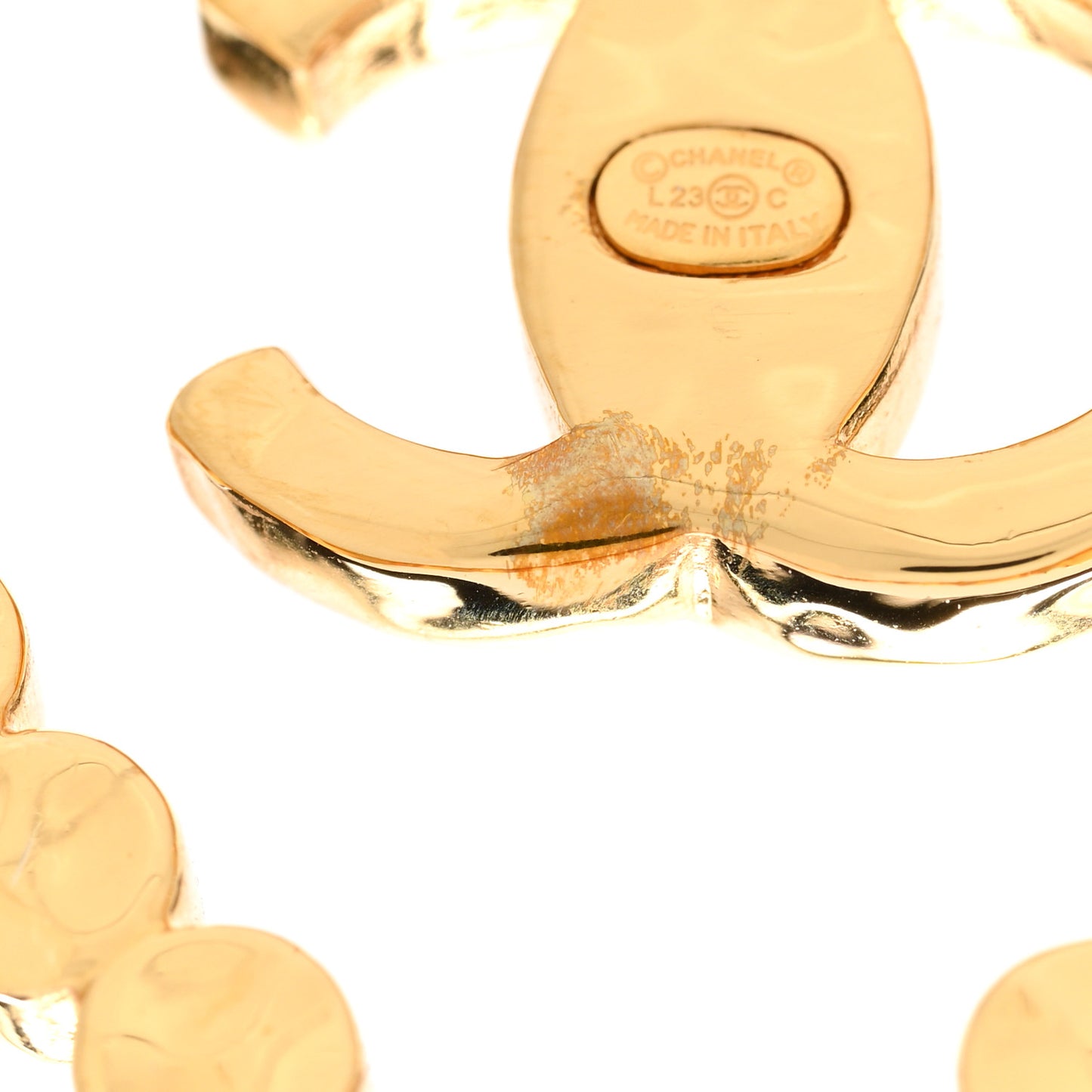 Crystal Heart CC Earrings Gold