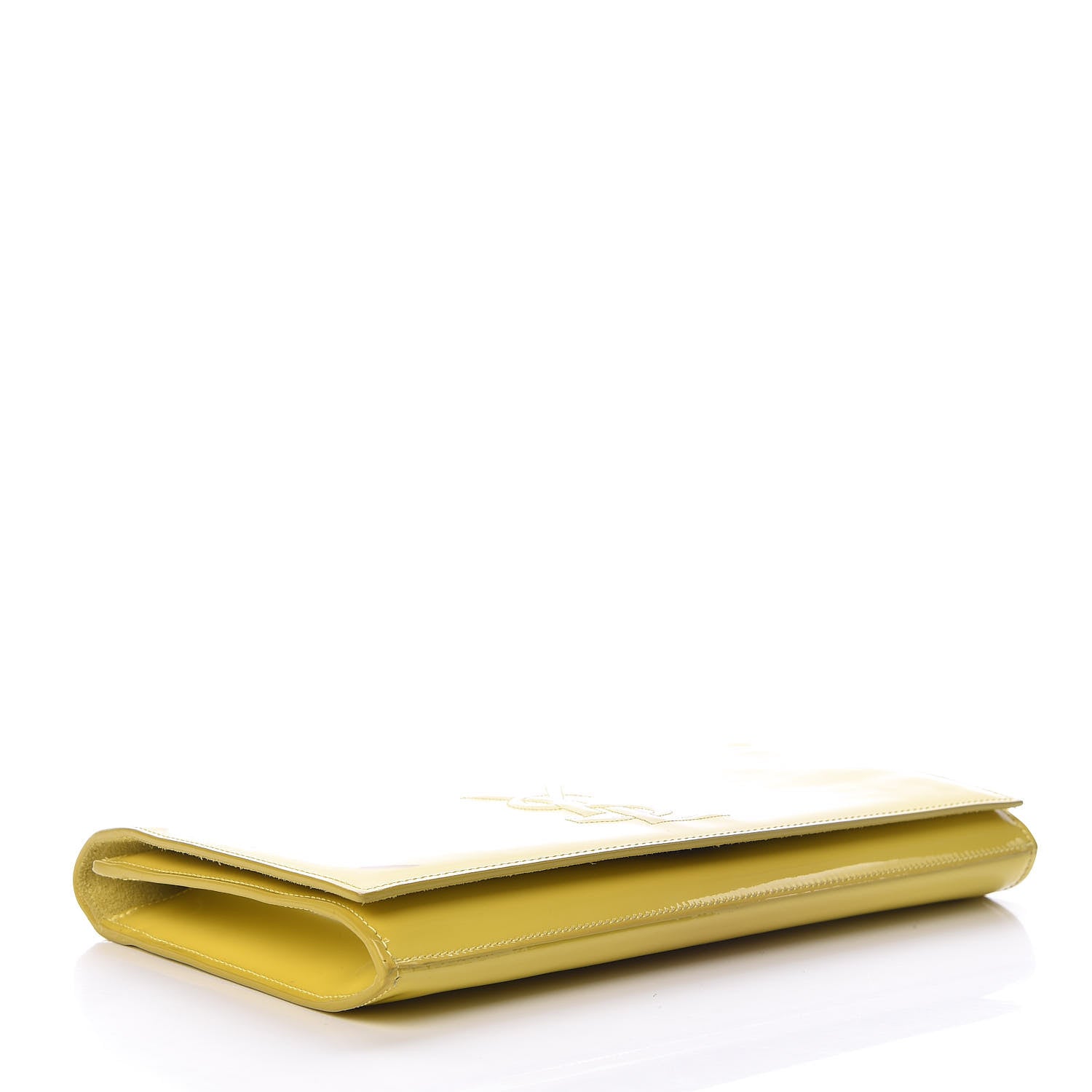 Saint Laurent Patent Calfskin Large Belle De Jour Clutch Yellow 4 of 11