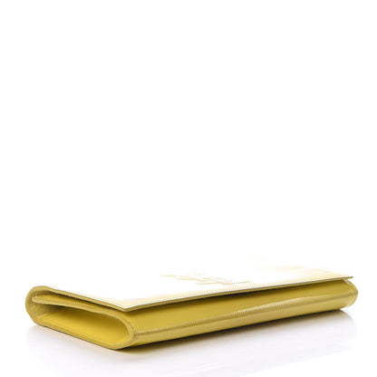 Saint Laurent Patent Calfskin Large Belle De Jour Clutch Yellow 4 of 11