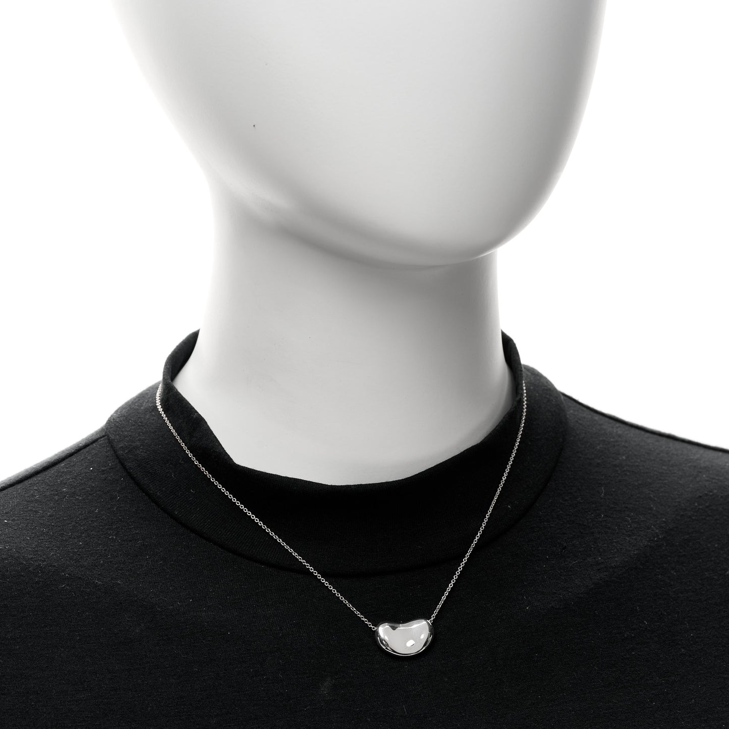 Sterling Silver 19mm Elsa Peretti Bean Pendant Necklace