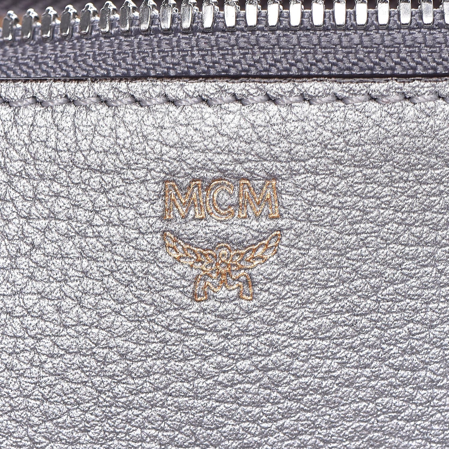 MCM Grained Calfskin Milla Double Crossbody Bag Spike Silver 9 of 15