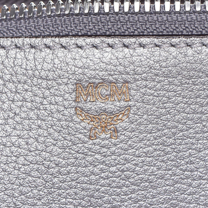 MCM Grained Calfskin Milla Double Crossbody Bag Spike Silver 9 of 15
