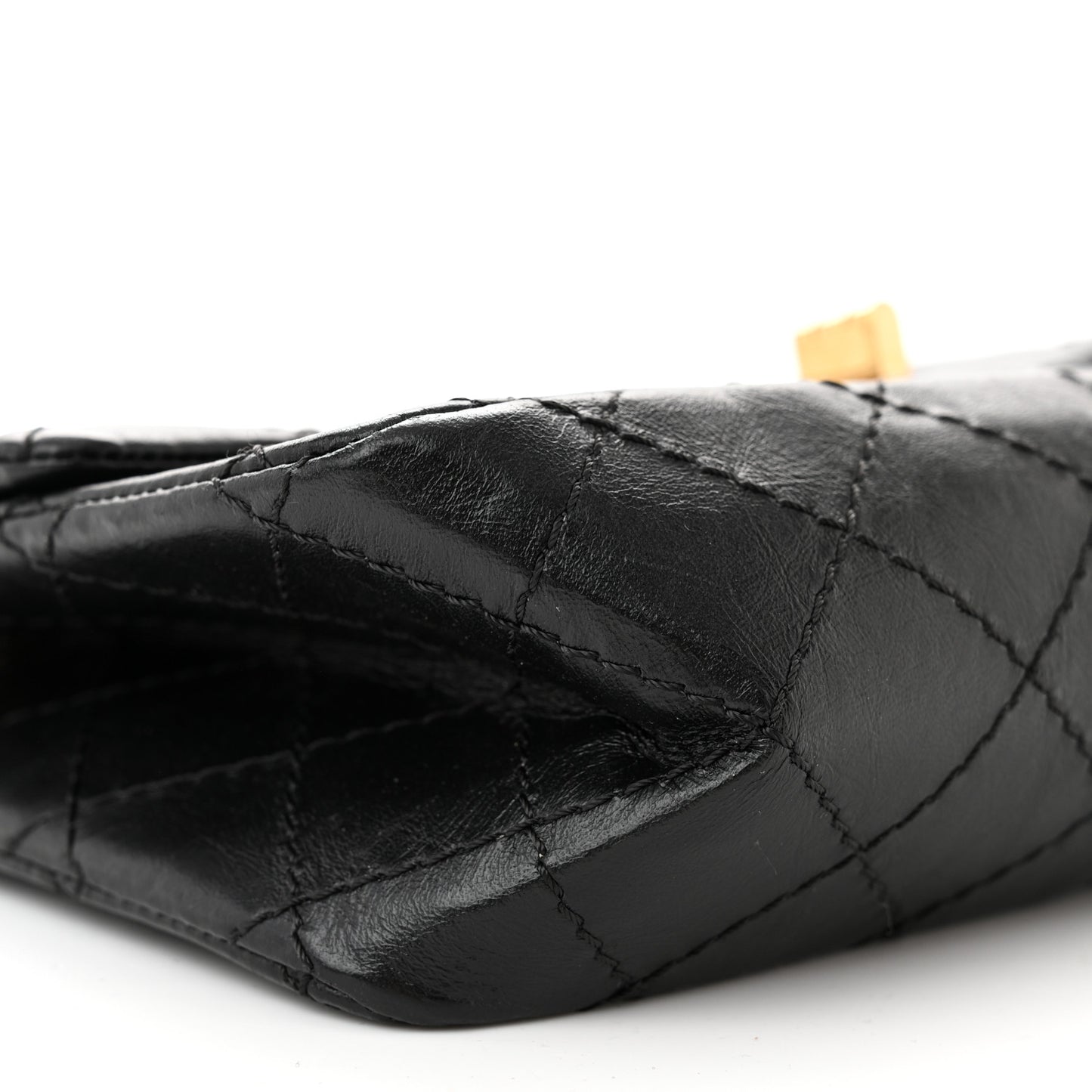 Aged Calfskin Quilted 2.55 Reissue Mini Flap Black