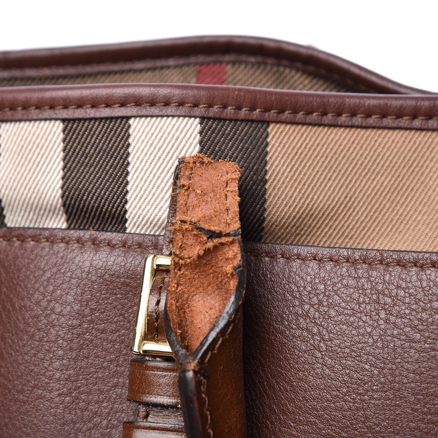 Burberry Calfskin House Check Medium Salisbury Tote Brown 10 of 17