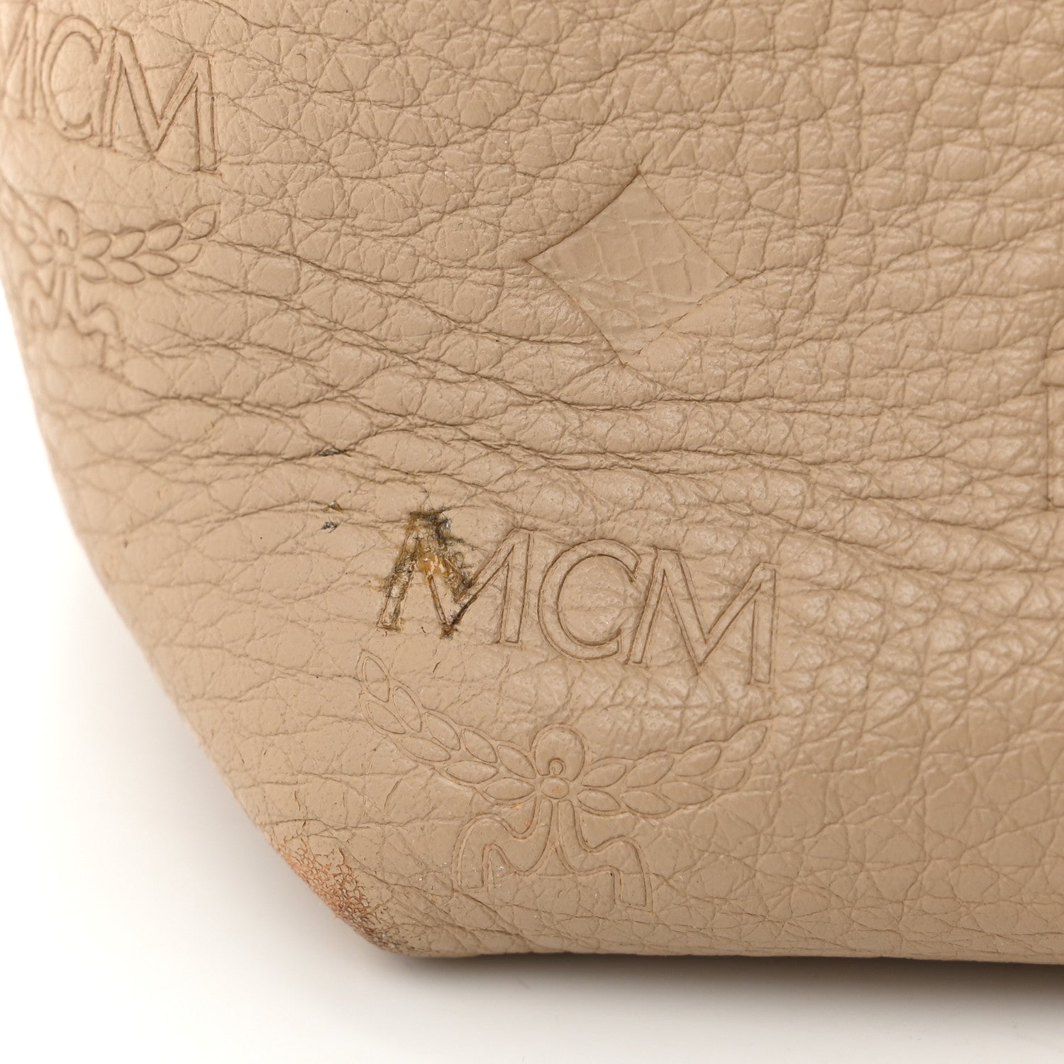 MCM Calfskin Ottomar Monogram Klara Medium Hobo Beige 14 of 15