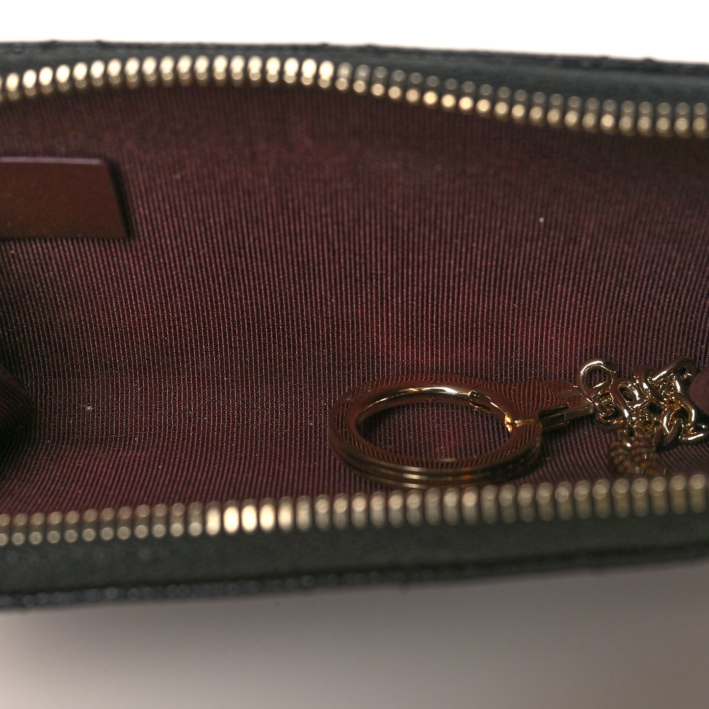 Caviar Quilted Zipped Key Holder Case Black