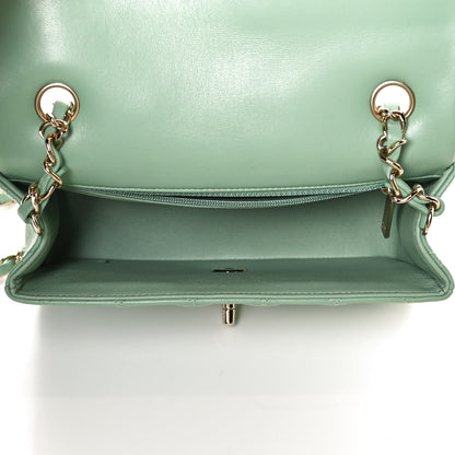Chanel Lambskin Quilted Mini Rectangular Flap Light Green 5 of 10