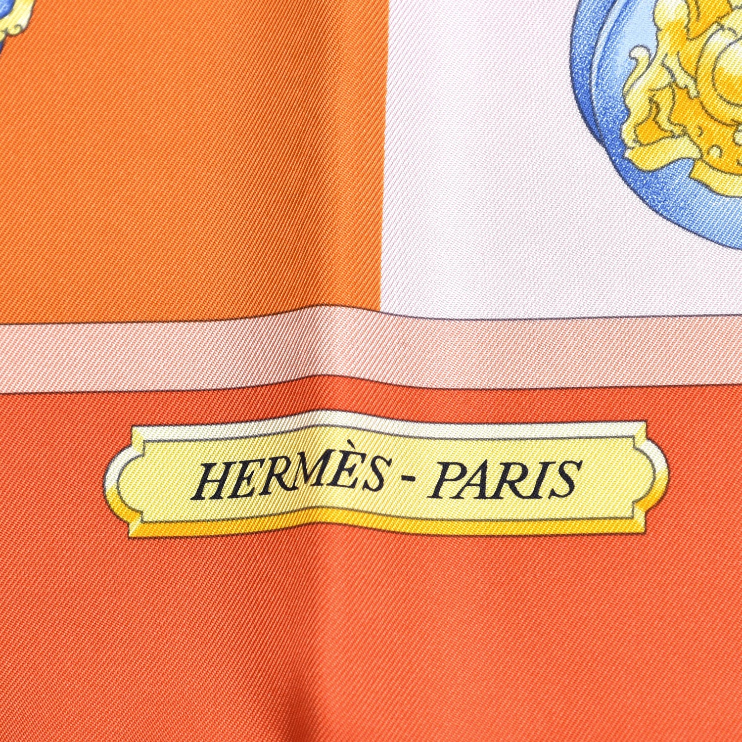 Hermes Silk Harnais De Cour Scarf 90 Orange 4 of 8