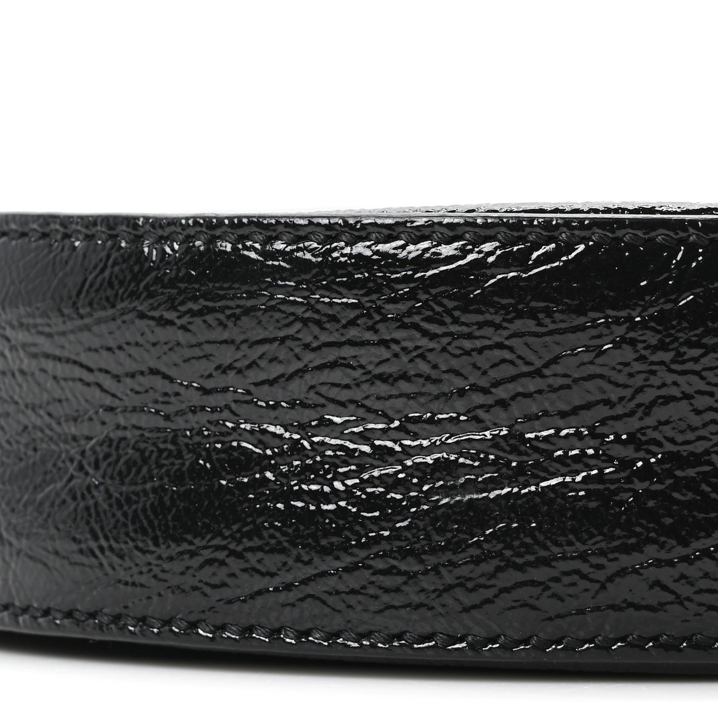 Suede Patent Web Mini Ophidia Round Shoulder Bag Black