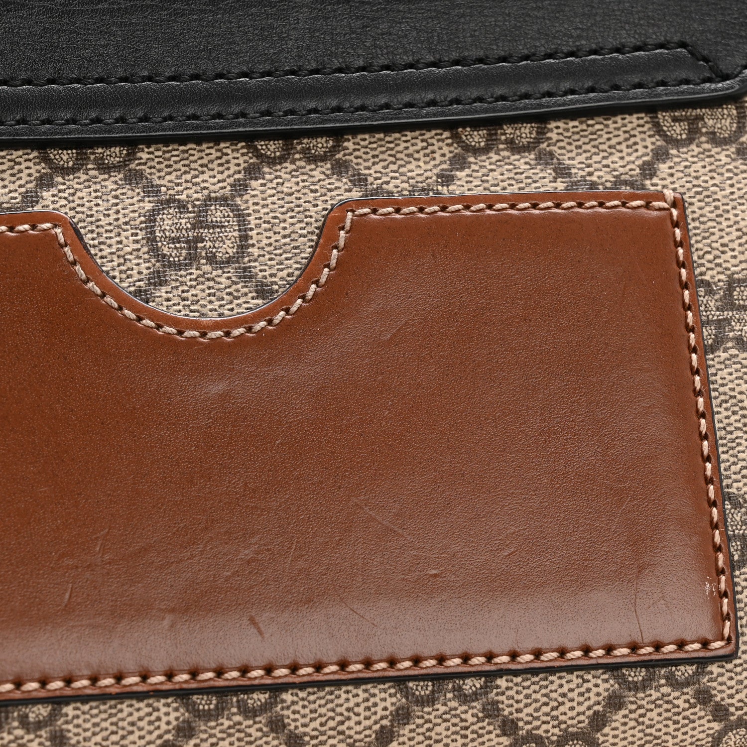 Gucci GG Supreme Monogram Calfskin Small Padlock Shoulder Bag Beige Black Cuir 13 of 13