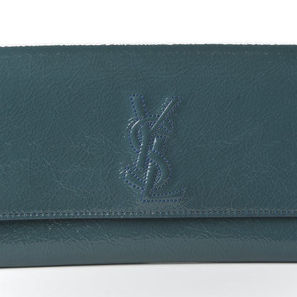 Saint Laurent Textured Patent Monogram Small Belle De Jour Clutch Turquoise 9 of 9