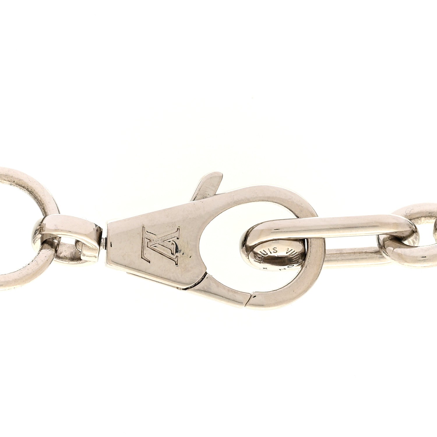 Louis Vuitton Metal LV Studs Necklace Silver 5 of 6