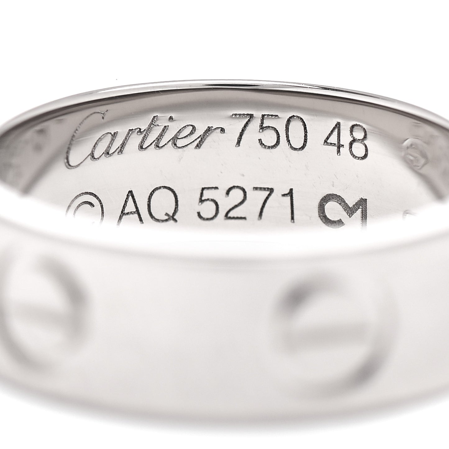 18K White Gold 5.5mm LOVE Ring 48 4.5