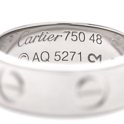 Cartier 18K White Gold 5.5mm LOVE Ring 48 4.5 4 of 4