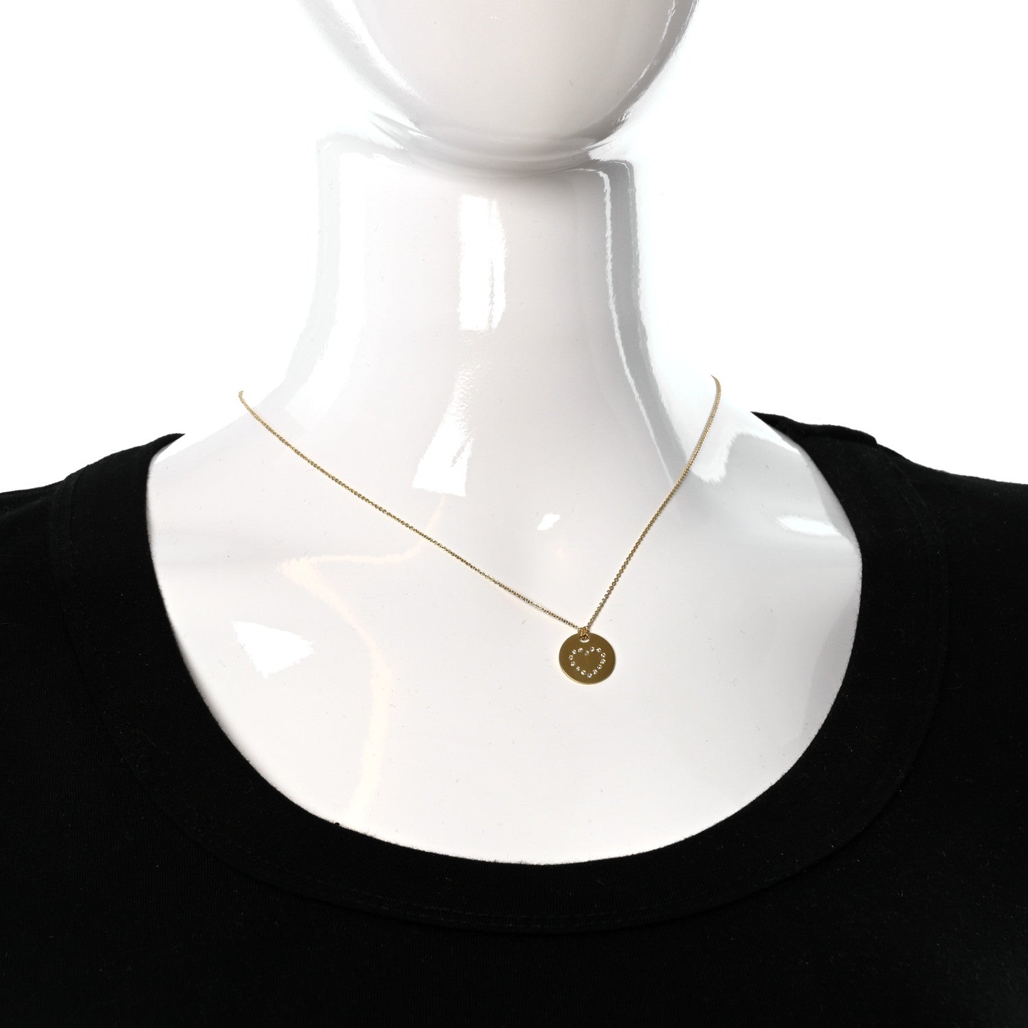 Roberto Coin 18K Yellow Gold Diamond Tiny Treasures Heart Medallion Pendant Necklace 3 of 6