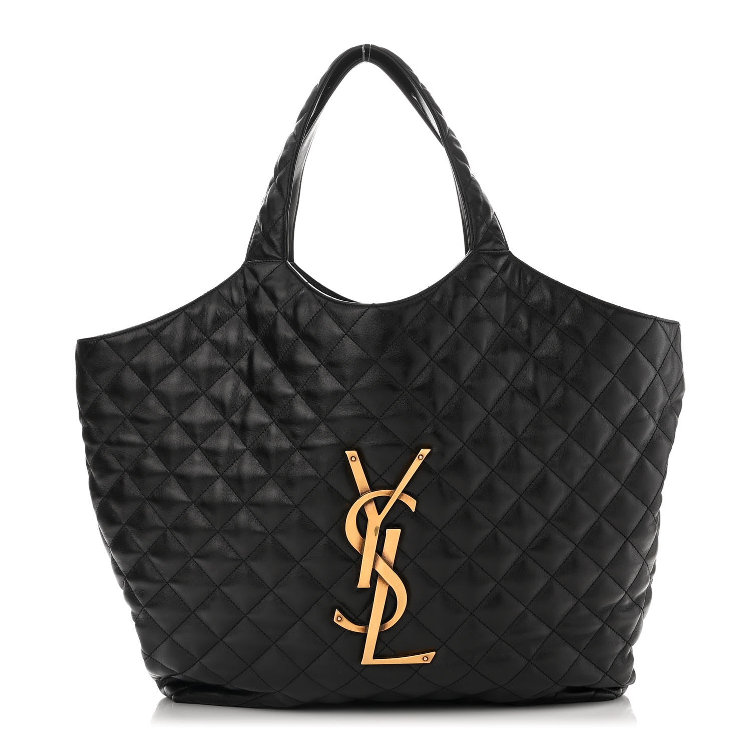 Saint Laurent Lambskin Quilted Maxi Icare Shopping Tote Black 3 of 14