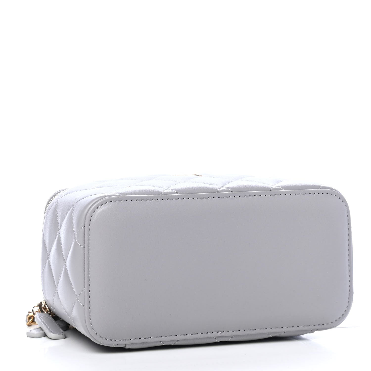 Chanel Lambskin Quilted Small Pearl Crush Vanity Case With Chain Grey 3 of 4