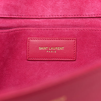 Saint Laurent Calfskin Classic Y Ligne Clutch Fuchsia 7 of 10