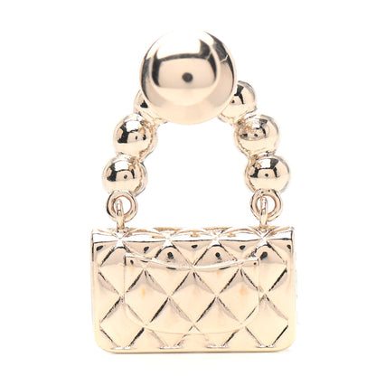 Chanel Pearl Quilted Flap Brooch Gold 2 of 3