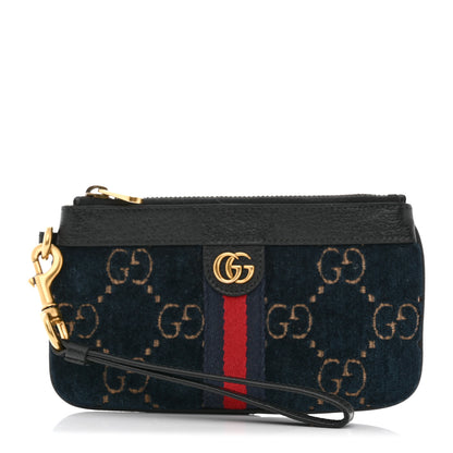 Gucci Velvet GG Monogram Textured Calfskin Web Smartphone Case Blue Beige Black 1 of 9