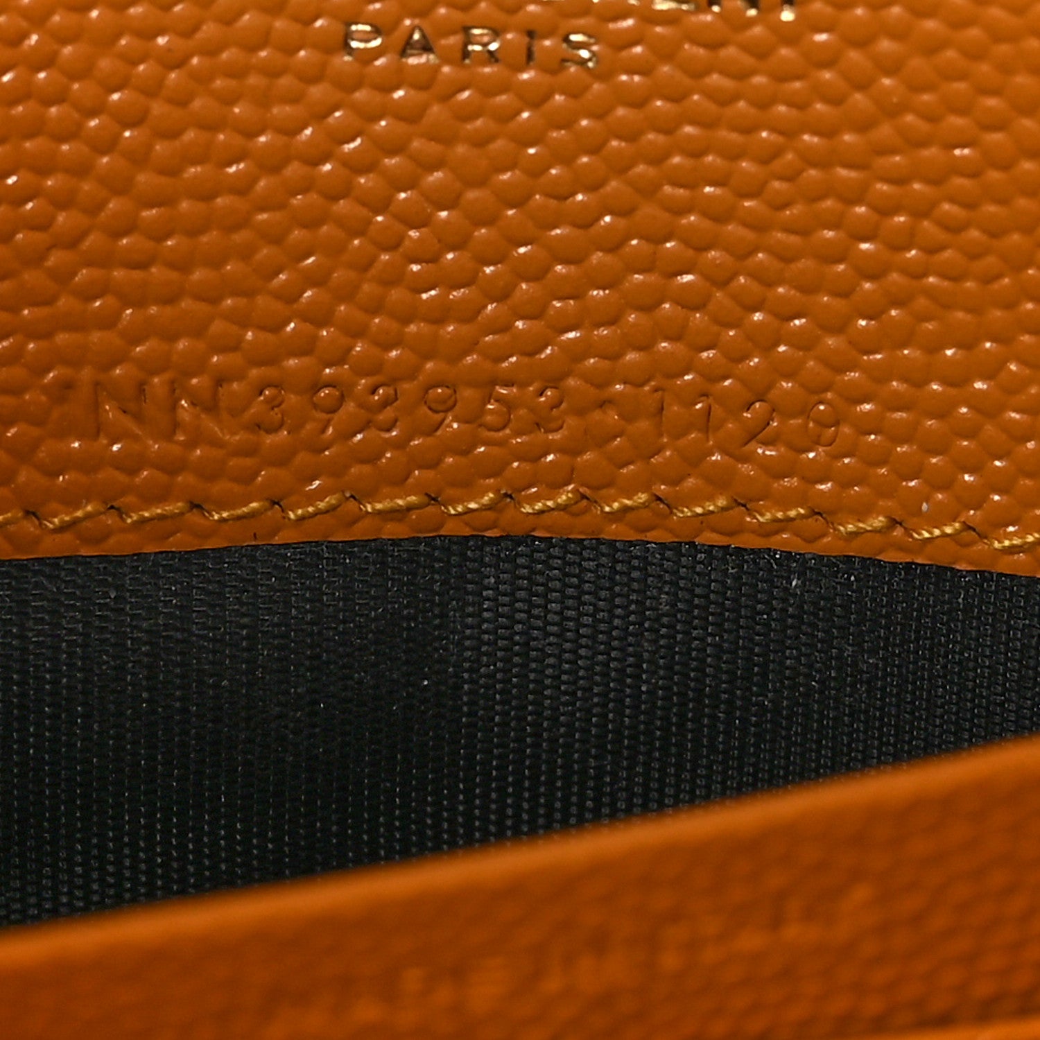 Saint Laurent Grain De Poudre Matelasse Chevron Monogram Envelope Chain Wallet Senape Yellow 7 of 9