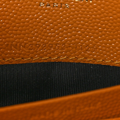 Saint Laurent Grain De Poudre Matelasse Chevron Monogram Envelope Chain Wallet Senape Yellow 7 of 9