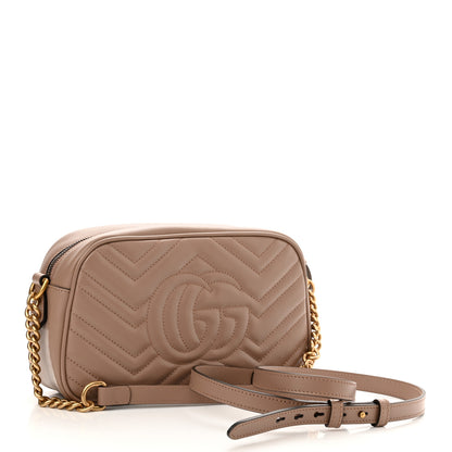 Gucci Calfskin Matelasse Small GG Marmont Chain Shoulder Bag Porcelain Rose 3 of 10