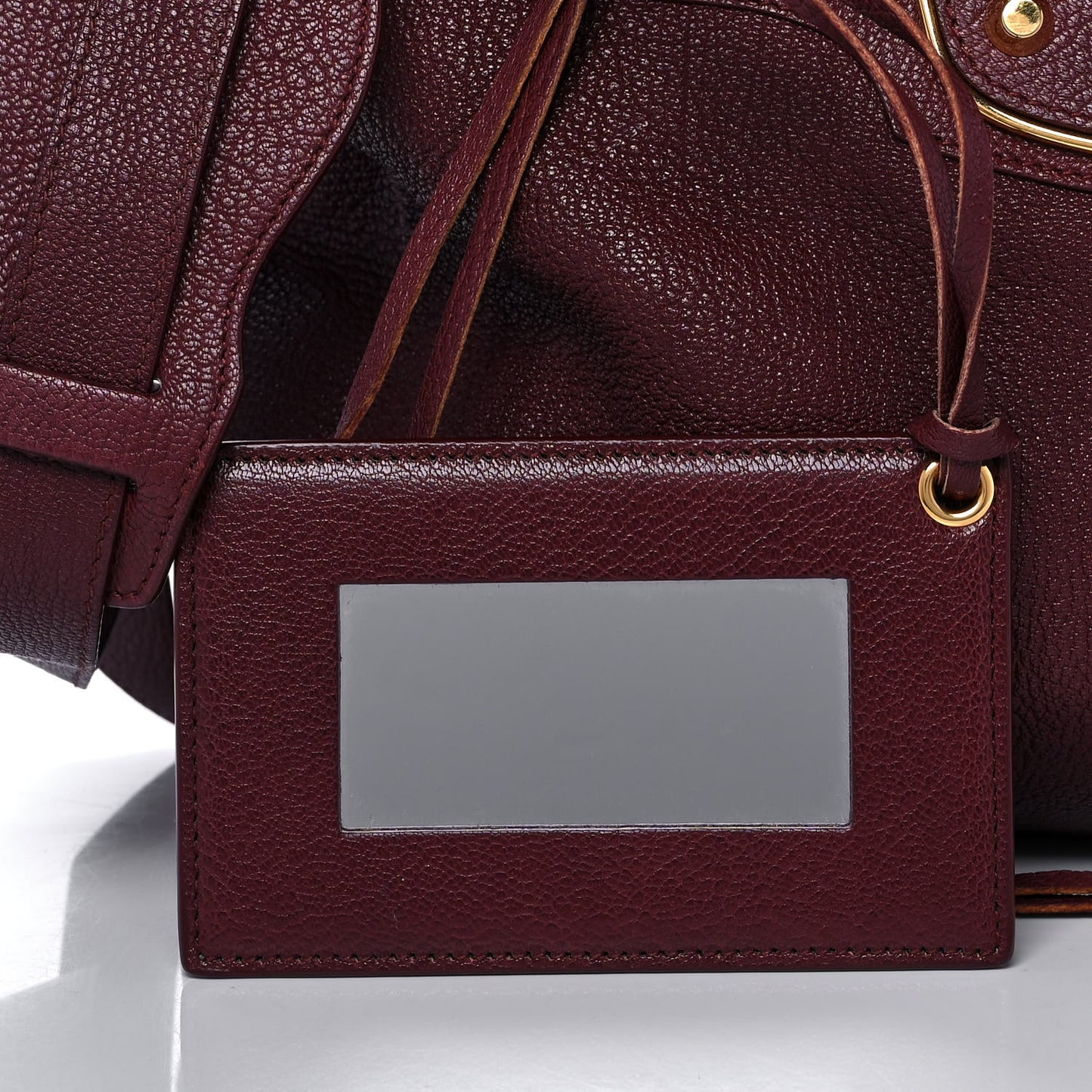 Chevre Gold Metallic Edge Hardware Velo Bordeaux